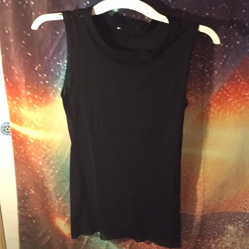 Sheer black dressy/casual tank top tee